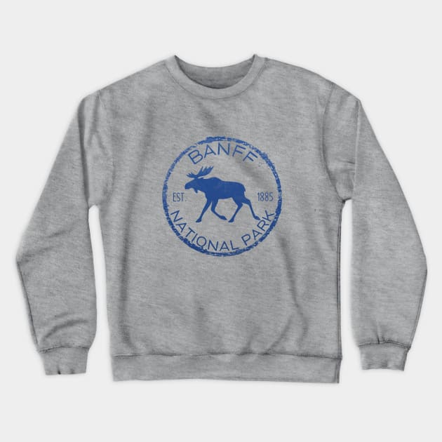 Banff National Park Alberta Canada Moose Lovers Souvenir Crewneck Sweatshirt by Pine Hill Goods